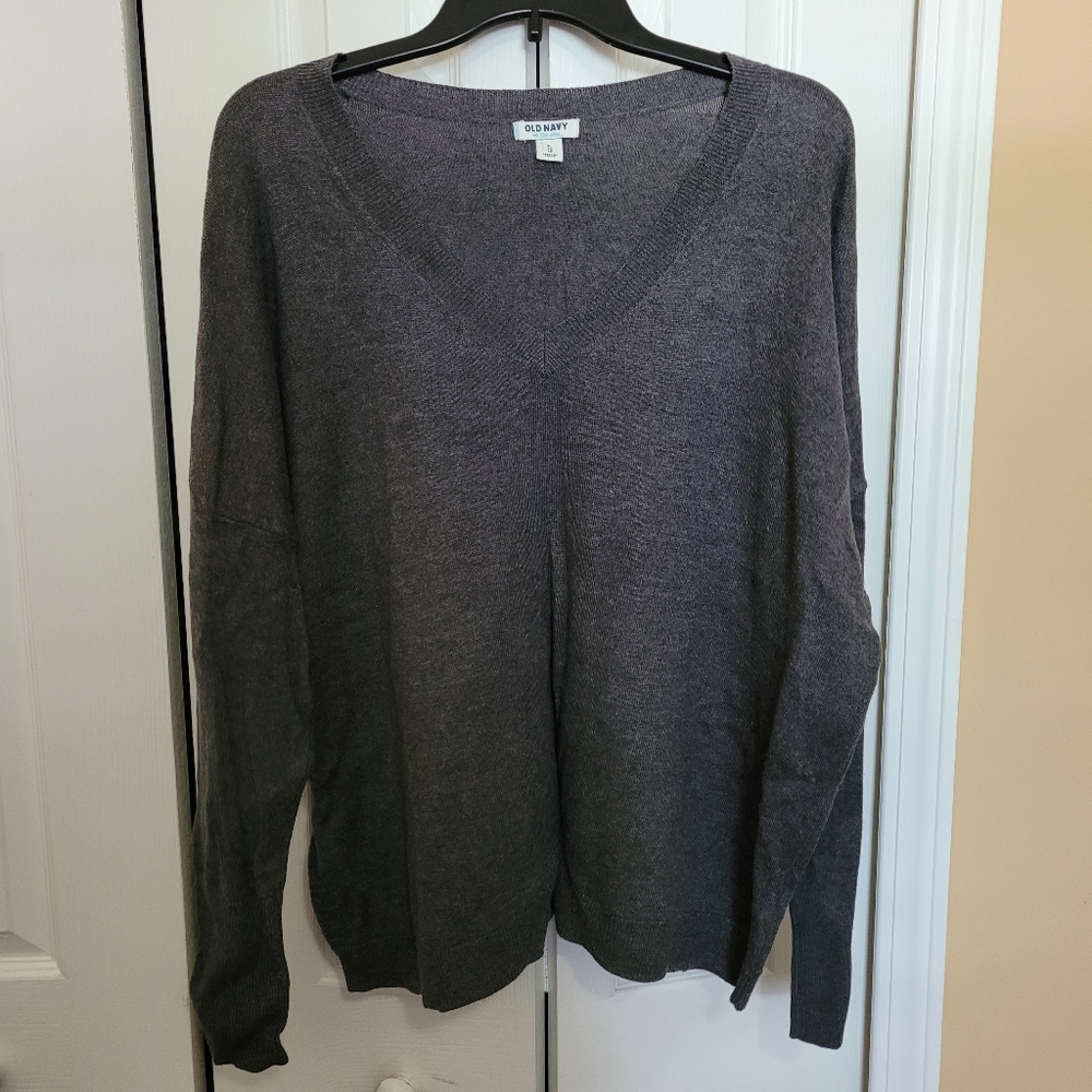 Old Navy Gray Vneck Sweater XL